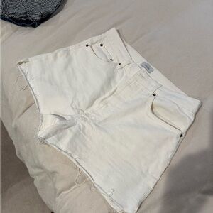 Nuuds Cream Denim Shorts